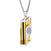 Naruto 925 Silver Yellow Crystal Necklace