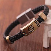 Naruto Leaf Symbol Leather Bracelet