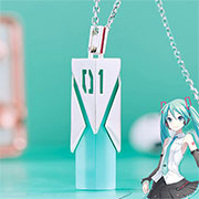 Miku Hatsune Green Crystal 925 Silver Necklace
