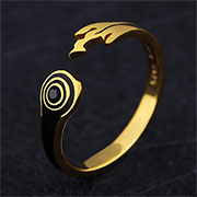 Naruto Kyuubi 925 Silver Golden Ring